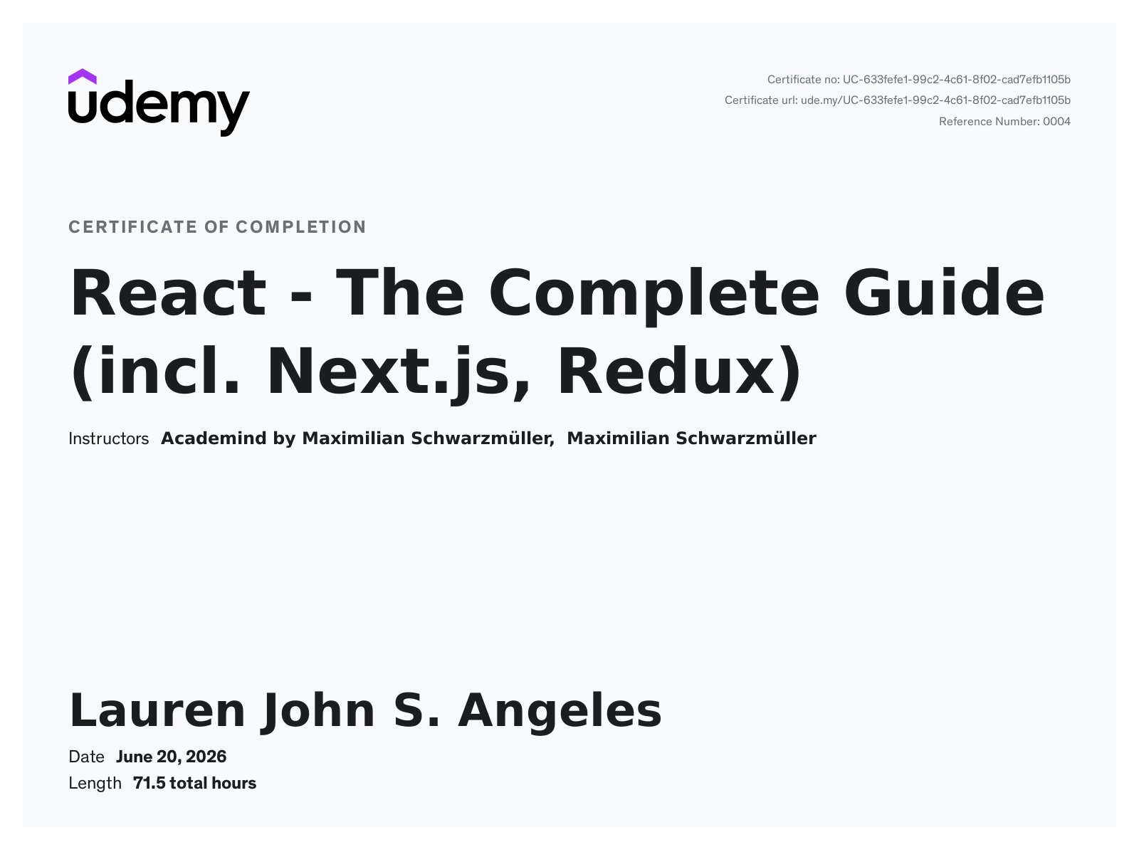 React — The Complete Guide (incl. Next.js, Redux)