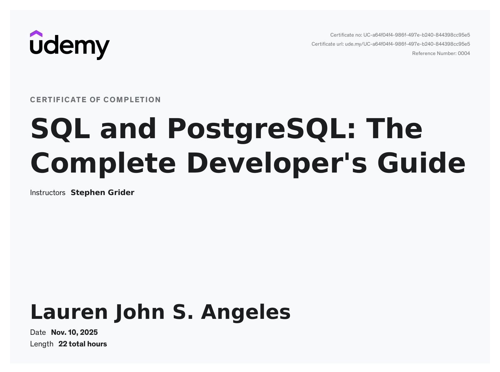 SQL and PostgreSQL: The Complete Developer's Guide